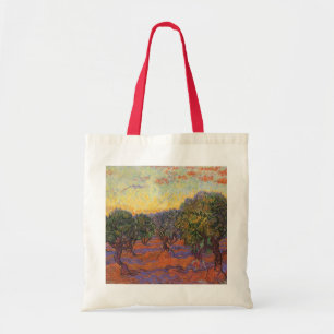 Olive Grove, Orange Sky by Vincent van Gogh Tote Bag