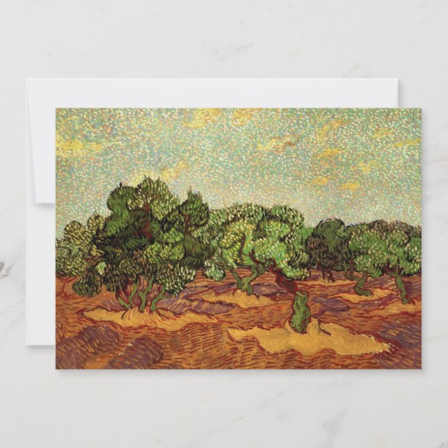 Olive Grove, Pale Blue Sky by Vincent van Gogh Invitation (Front)
