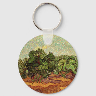 Olive Grove, Pale Blue Sky by Vincent van Gogh Key Ring