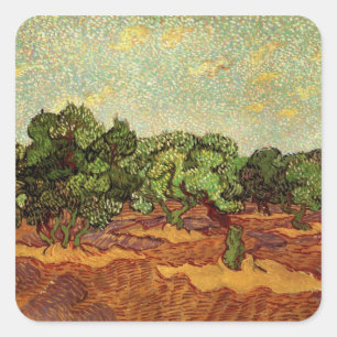 Olive Grove, Pale Blue Sky by Vincent van Gogh Square Sticker