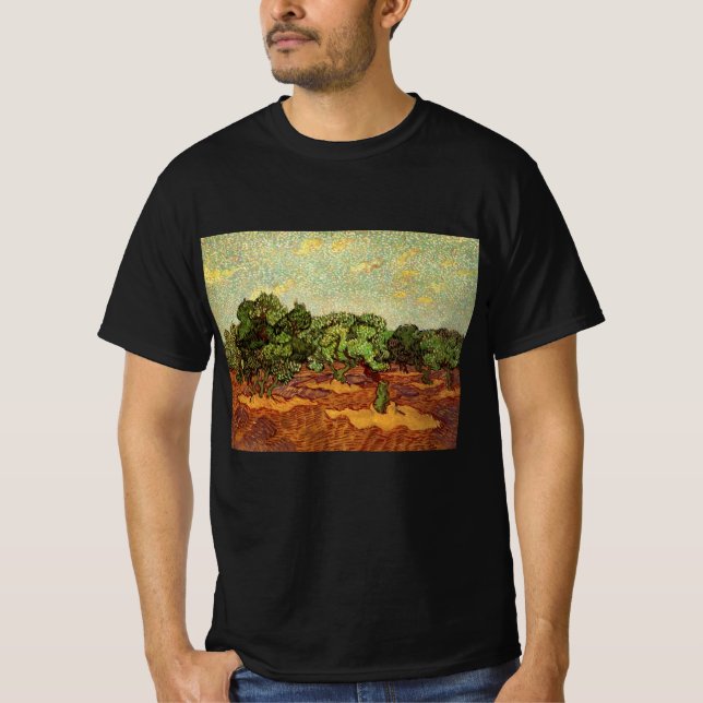 Olive Grove, Pale Blue Sky by Vincent van Gogh T-Shirt (Front)