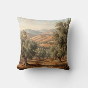Olive Grove Rolling Hills Tuscan Countryside Cushion