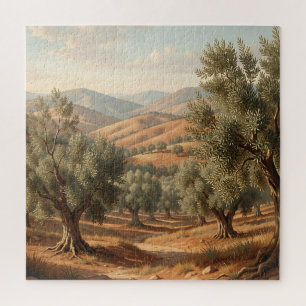 Olive Grove Rolling Hills Tuscan Countryside Jigsaw Puzzle