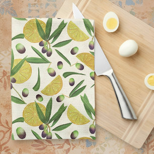 Olive grove tea towel
