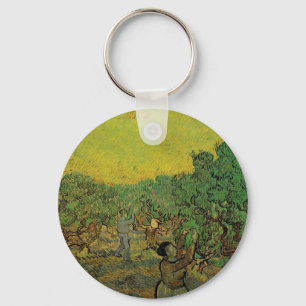 Olive Grove with Picking Figures, Vincent van Gogh Key Ring