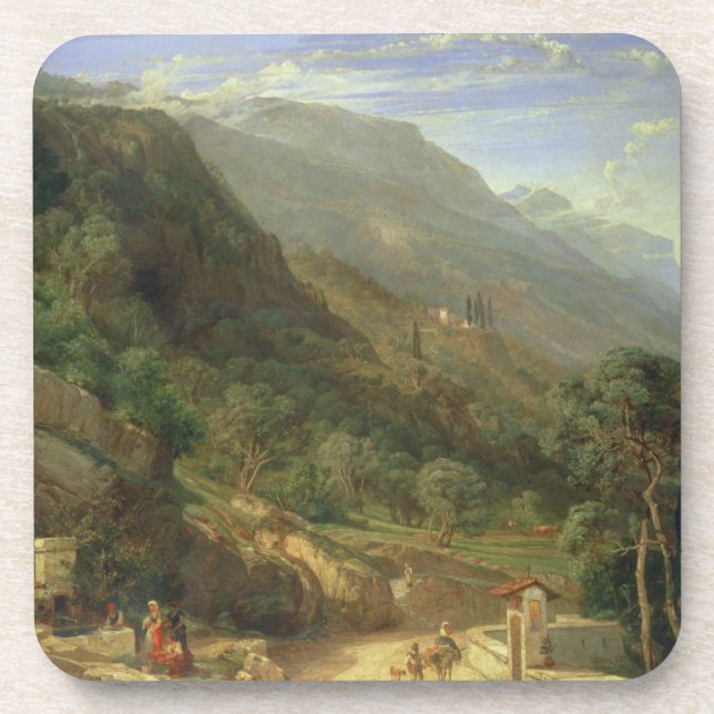 Olive Groves at Varenna, Lake Como, Italy, 1861 (o Coaster (Front)