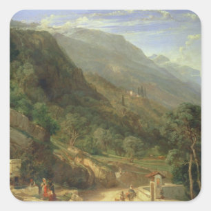 Olive Groves at Varenna, Lake Como, Italy, 1861 (o Square Sticker