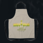 Olive Hanukkah Menorah Apron<br><div class="desc">A group of fun-loving olives get together for a photo op and form a menorah to send a Happy Hanukkah greeting.</div>