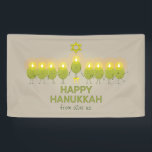 Olive Hanukkah Menorah Banner<br><div class="desc">A group of fun-loving olives get together for a photo op and form a menorah to send a Happy Hanukkah greeting.</div>