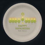 Olive Hanukkah Menorah Paper Plate<br><div class="desc">A group of fun-loving olives get together for a photo op and form a menorah to send a Happy Hanukkah greeting.</div>