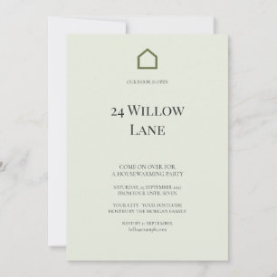 Olive House Symbol New Address Housewarming Invitation
