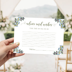 Olive Italian Bridal Shower Advice and Wishes  Enclosure Card