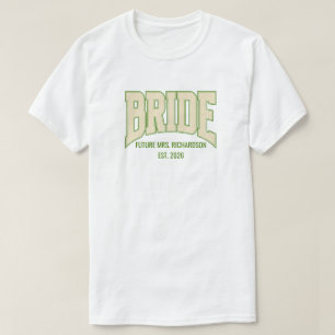 Olive + Ivory Faux Glitter BRIDE Engagement Bridal T-Shirt