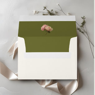Olive & Ivory   Rose Wedding Envelope