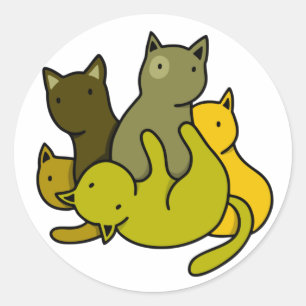 Olive kittens classic round sticker