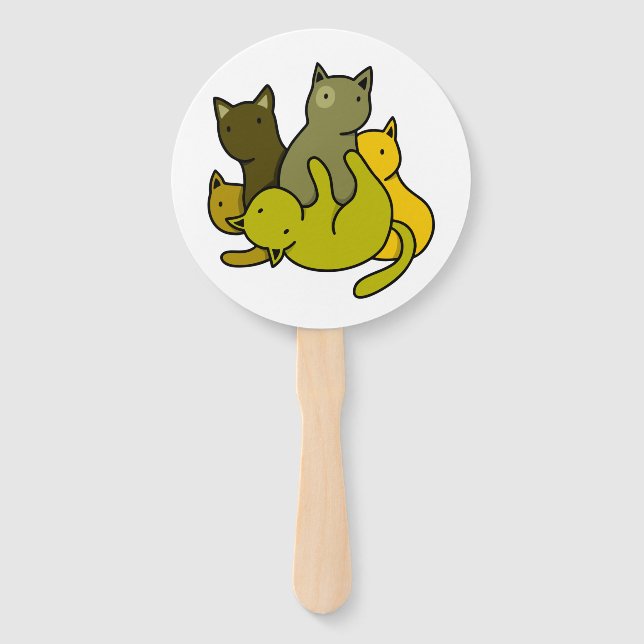 Olive kittens hand fan (Front)