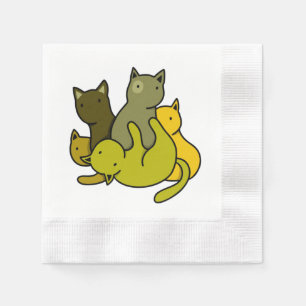 Olive kittens napkin