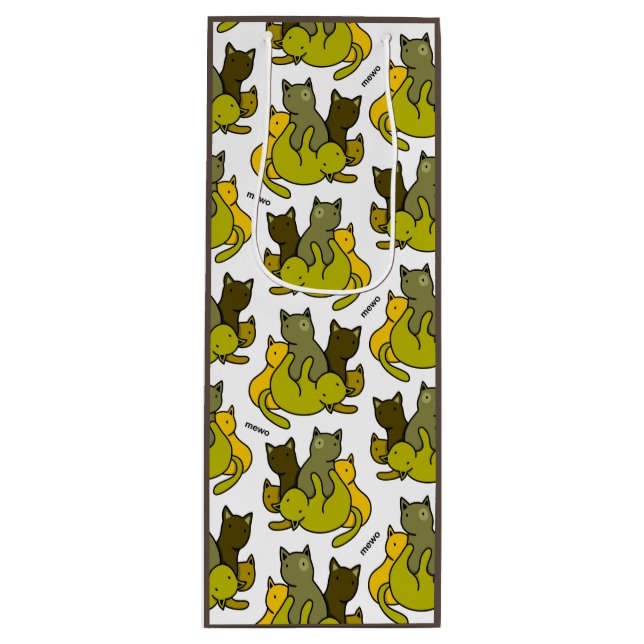 Olive kittens wine gift bag (Front)