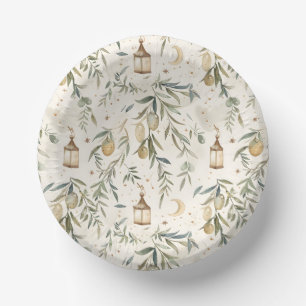 Olive & Lantern Islamic Party Bowls Paper Plate