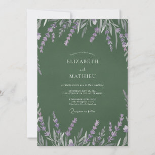 Olive Lavender Eucalyptus Wedding Invitation