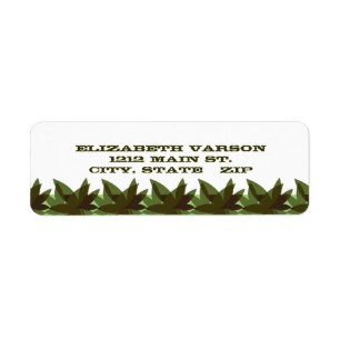 Olive Layered Leaves Return Address Labels