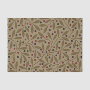 Olive Leaf Berry Earthy Willow Branch Tissue Paper