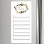 Olive Leaf Branches To Do List Magnetic Notepad<br><div class="desc">Market list grocery shopping list design featuring watercolor olive leaves personalised with your name.</div>