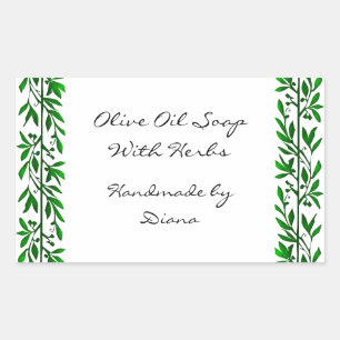 Olive Leaf Custom Recipe or Soap Label Stickers