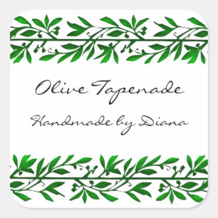 Olive Leaf Custom Recipe or Soap Label Stickers