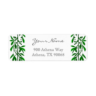 Olive Leaf Greenery Editable Return Address Labels
