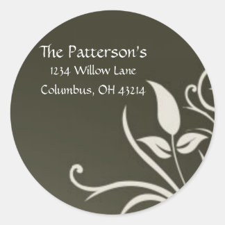 Olive Leaves Address Labels/Stickers Classic Round Sticker
