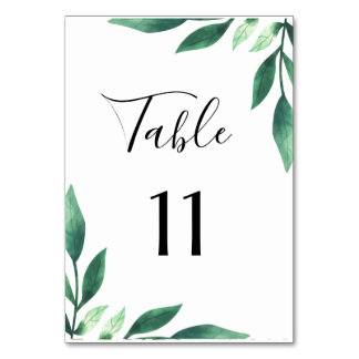 Olive Leaves and Gold Geometric Wedding  Table Num Table Number