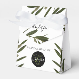 Olive Leaves Greenery Wedding Favour Box