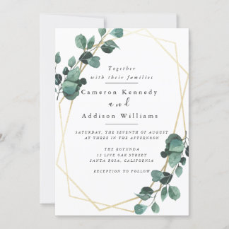 Olive Leaves, Greenery Wedding Invitation