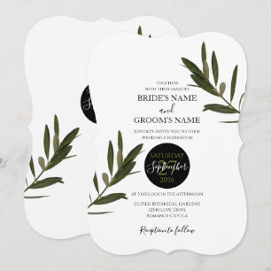Olive Leaves Greenery Wedding Invitations