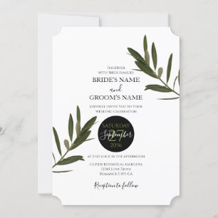 Olive Leaves Greenery Wedding Invitations