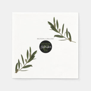 Olive Leaves Greenery Wedding  Napkin