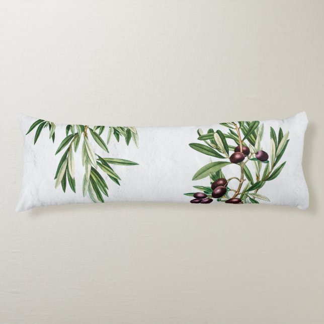 Olive Leaves Mediterranean Greek Island  Body Cushion (Front)
