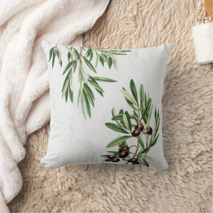 Olive Leaves Mediterranean Greek Island  Cushion