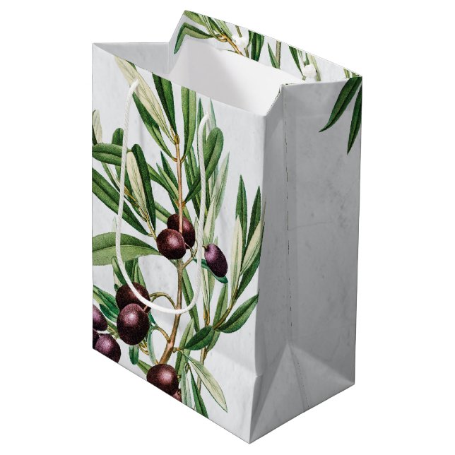 Olive Leaves Mediterranean Greek Island  Medium Gift Bag (Front Angled)