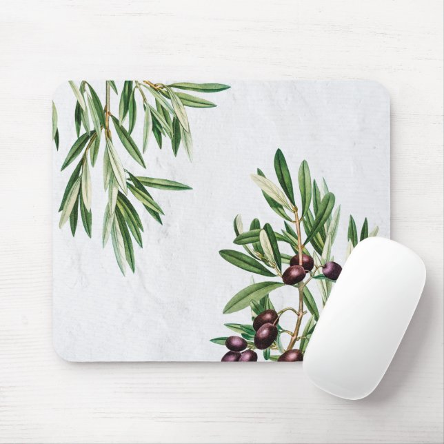 Olive Leaves Mediterranean Greek Island  Mouse Mat (With Mouse)