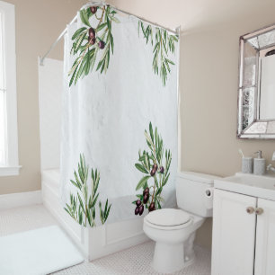 Olive Leaves Mediterranean Greek Island  Shower Curtain