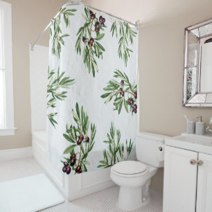 Olive Leaves Mediterranean Greek Island   Shower Curtain