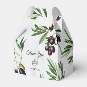 Olive Leaves Mediterranean Greek Island Wedding Favour Box