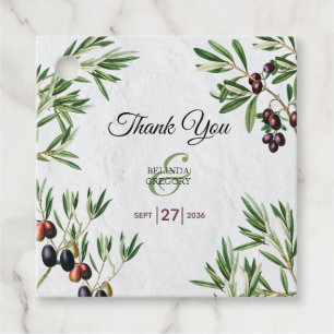 Olive Leaves Mediterranean Greek Island Wedding Favour Tags