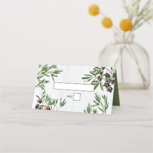 Olive Leaves Mediterranean Greek Island Wedding Place Card