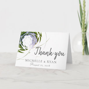 Olive Leaves Modern Wedding Favour Thank you Card
