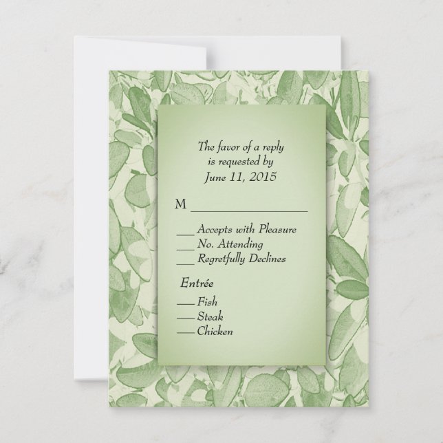 Olive Leaves RSVP with Menu Choices (Front)