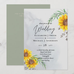 Olive Leaves Sunflowers Rustic Wedding