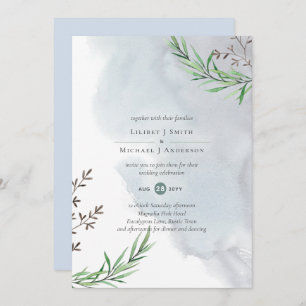 Olive Leaves Wedding Dusty Blue Lemon